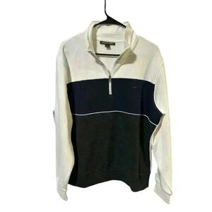 Michael‎ Kors Size Large Men’s Quarter Zip Navy Gray Color Block
